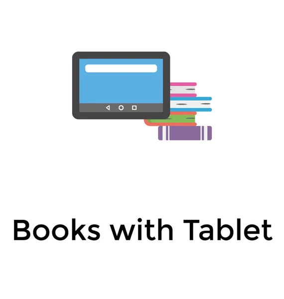 Tablette Livres Pour Apprentissage Ligne — Image vectorielle