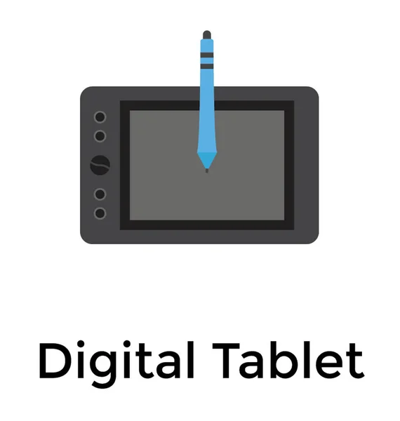 Digital Tablet Flat Icon Design — Stock Vector