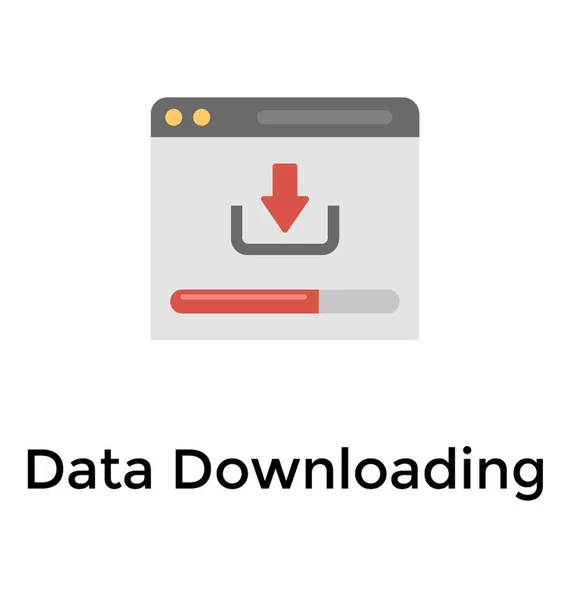 Gegevens Downloaden Platte Pictogram — Stockvector