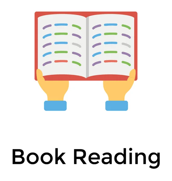 Libro Lectura Icono Plano — Vector de stock