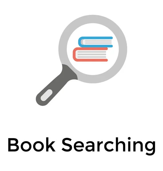 Book Searching Flat Icon — Stock Vector