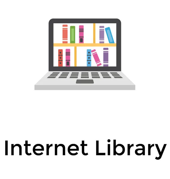 电子实验室 网络图书馆平面图标的教育理念 — 图库矢量图片