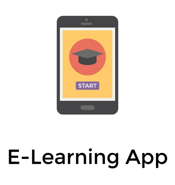 フラットの教育アプリのアイコン — ストックベクタ