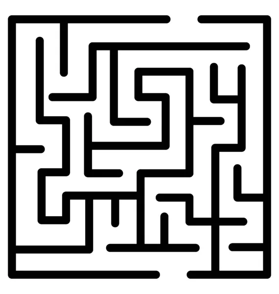 Line Icon Block Maze — Stock Vector