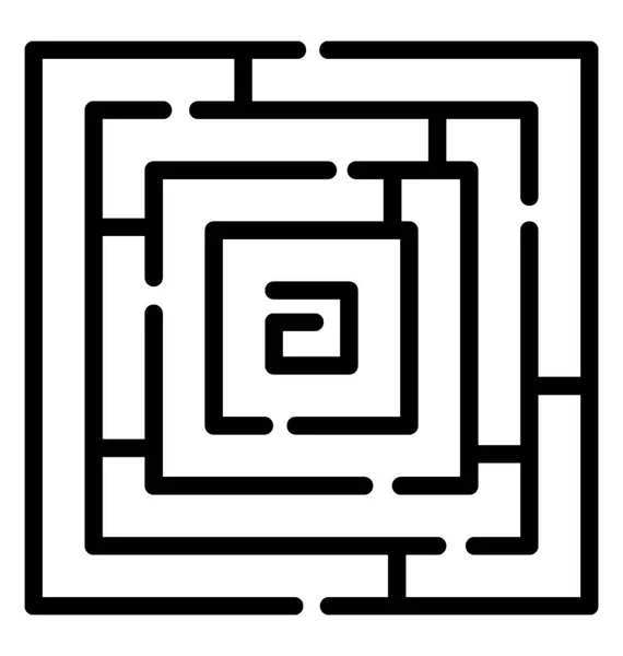 Vecteur Icône Ligne Labyrinthe Classique — Image vectorielle