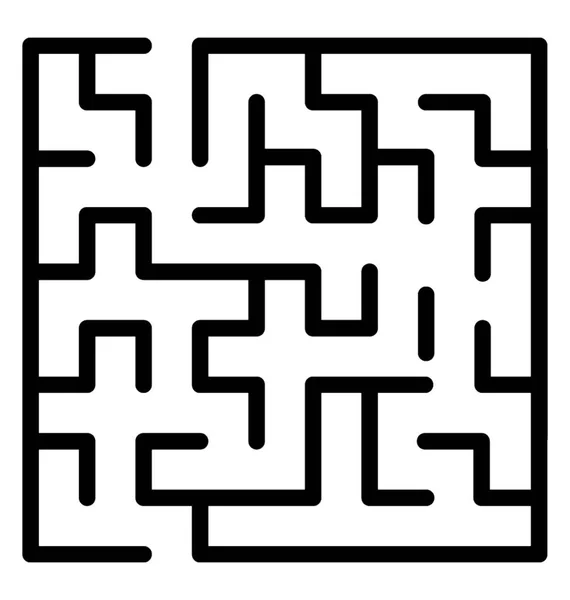 Icône Ligne Labyrinthe Blocs — Image vectorielle