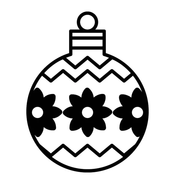 Decoratieve Kerst Bol Party Apparatuur Icoon — Stockvector