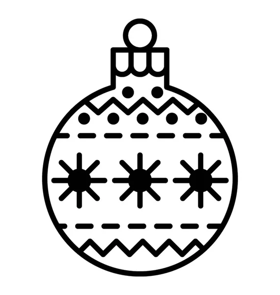 Decoratieve Kerst Bol Party Apparatuur Icoon — Stockvector