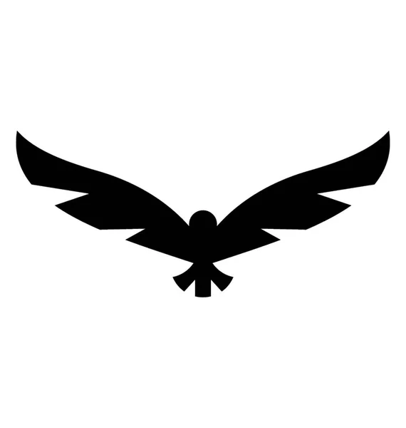 Hawk Sólido Icono Diseño — Vector de stock