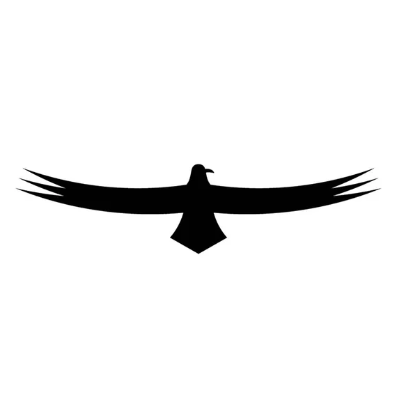 Icono Sólido Águila Voladora — Vector de stock