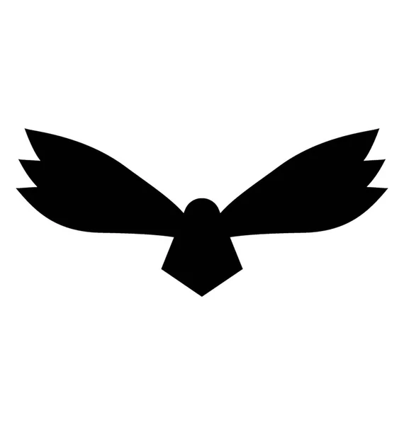 Hawk Sólido Icono Diseño — Archivo Imágenes Vectoriales