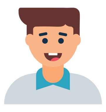 Düz simgesi tasarım ile boy gülümseyerek 