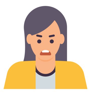 Düz simgesi tasarım kızgın kadın 