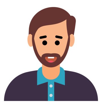 Sakallı adam renkli simge tasarım, hopster  