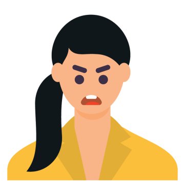 Düz simgesi tasarım kızgın kadın 