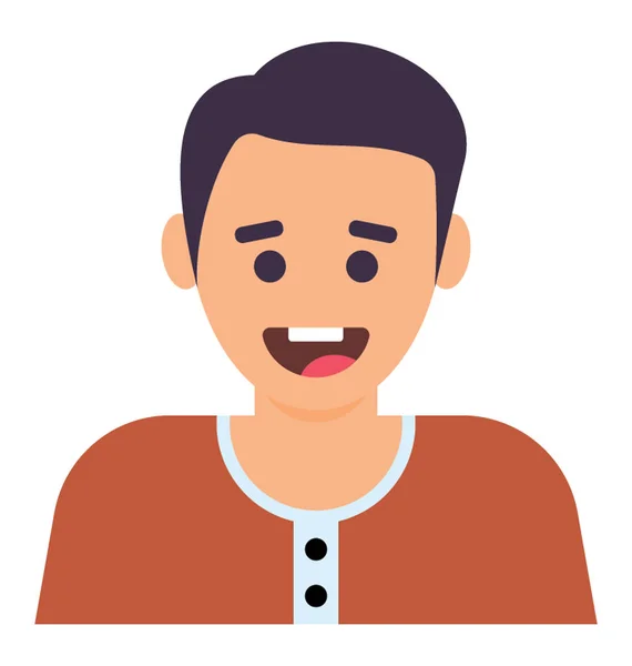 Muchacho Sonriente Con Diseño Icono Plano — Vector de stock