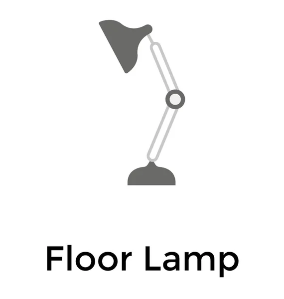 Lámpara Pie Plano Icono Diseño — Vector de stock