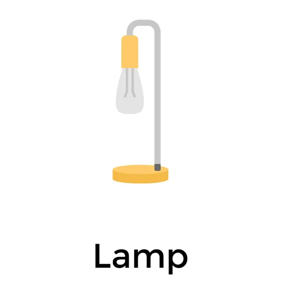 Lampe Flache Ikone Design Tischlampe — Stockvektor
