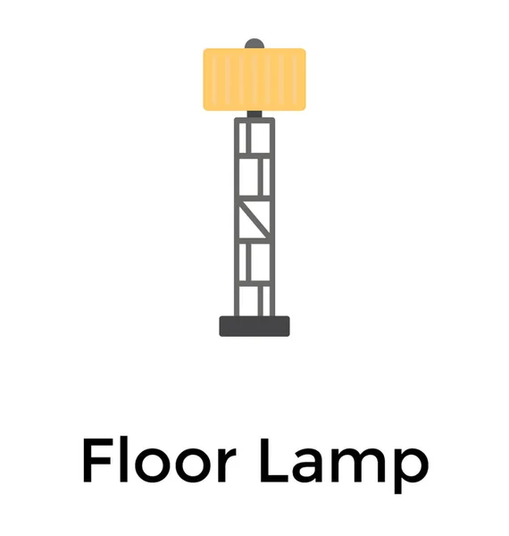 Lapos Ikonra Design Padló Lámpa — Stock Vector