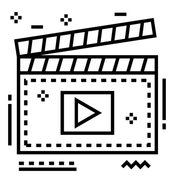 Clapper Tablero Línea Icono Diseño Concepto Videografía — Archivo Imágenes Vectoriales