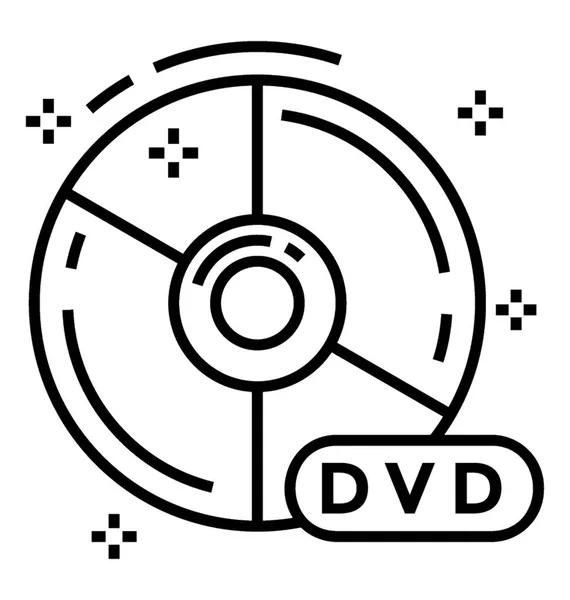 Dvd Linii Ikona Designu — Wektor stockowy