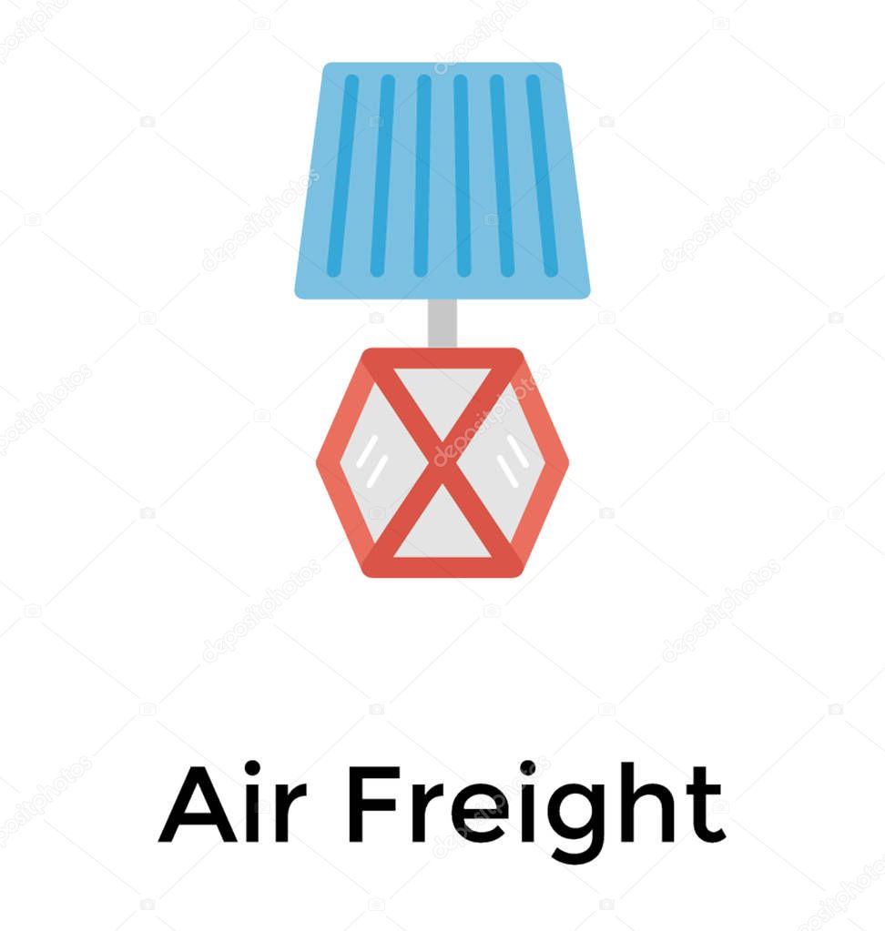 Flat icon design of airfreight 