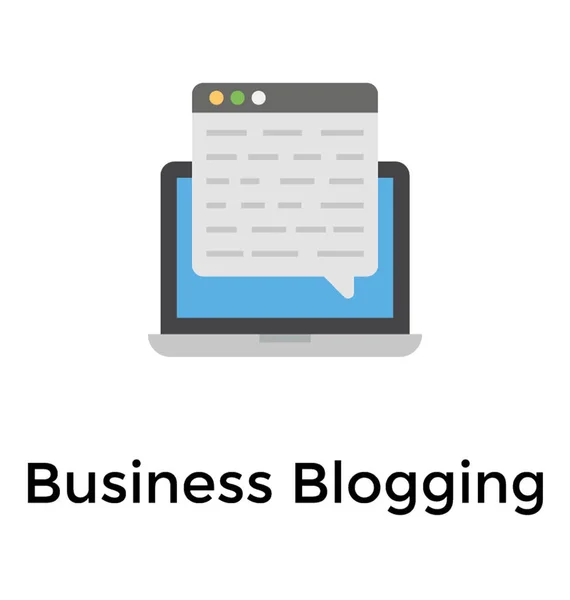 Business Blogging Platte Pictogram Ontwerp — Stockvector