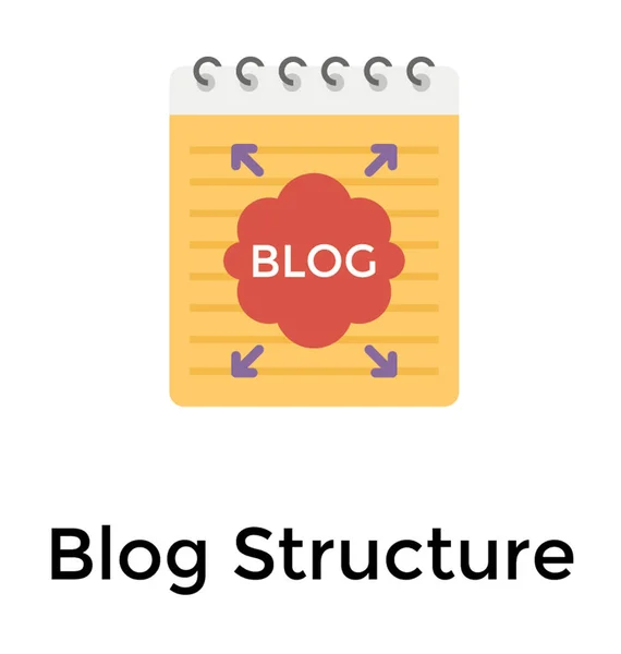 Platte Pictogram Ontwerp Van Structuur Van Blog — Stockvector