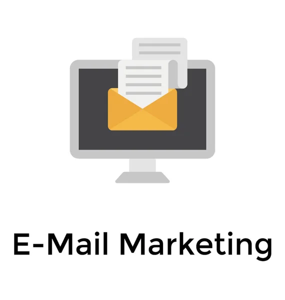 Email Marketing Plano Icono Diseño — Vector de stock