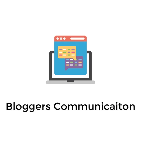 Projektowanie Płaskie Ikona Komunikacji Blogerów — Wektor stockowy