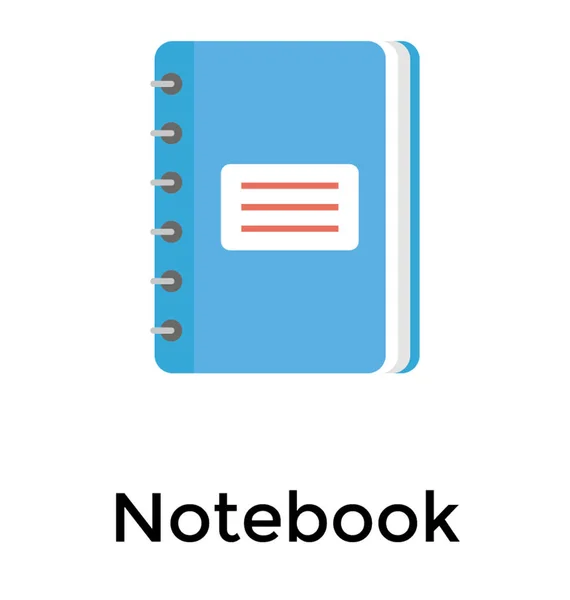 Cuaderno Plano Icono Diseño — Vector de stock