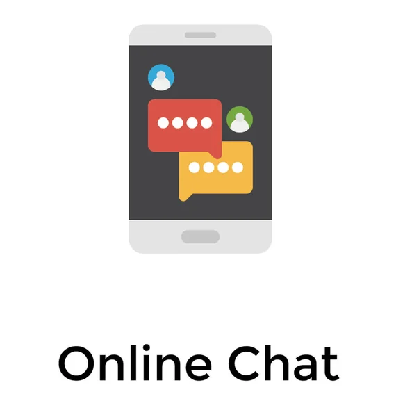 Online Chat Flat Icon Design — Stock Vector