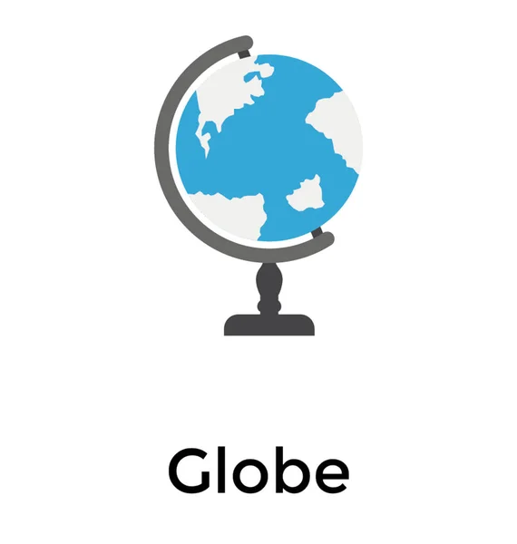 Globo Plano Icono Diseño Mapa Del Mundo — Vector de stock