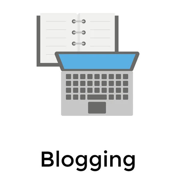 Blogging Płaskie Ikona Designu Czasopism Online — Wektor stockowy