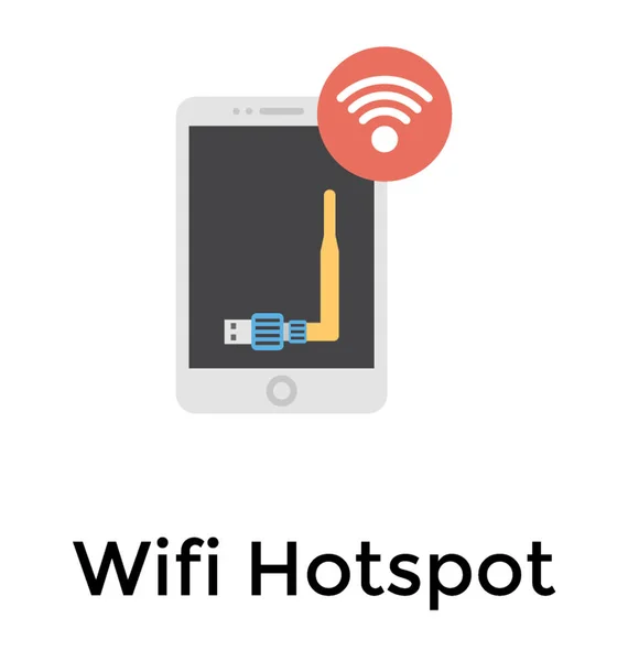 Wifi Hotspot Flat Icon Design — Stock Vector