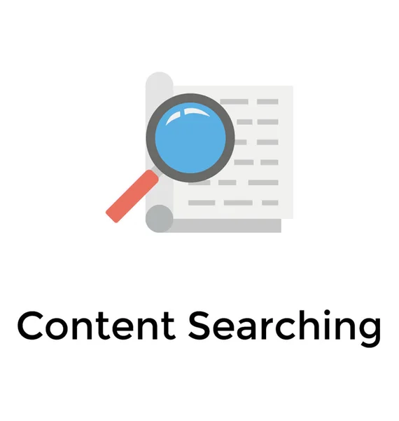 Content Searching Flat Icon Design — Stock Vector