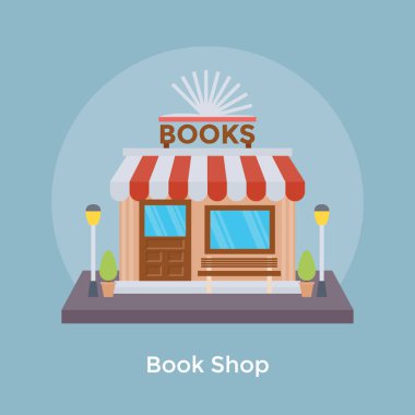 Eğitim Binası, kitap dükkanı düz simgesi tasarım