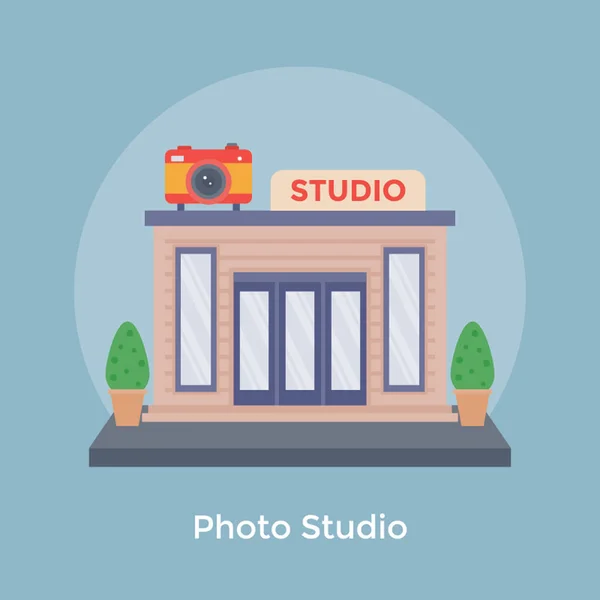 Icono Plano Estudio Fotos — Vector de stock