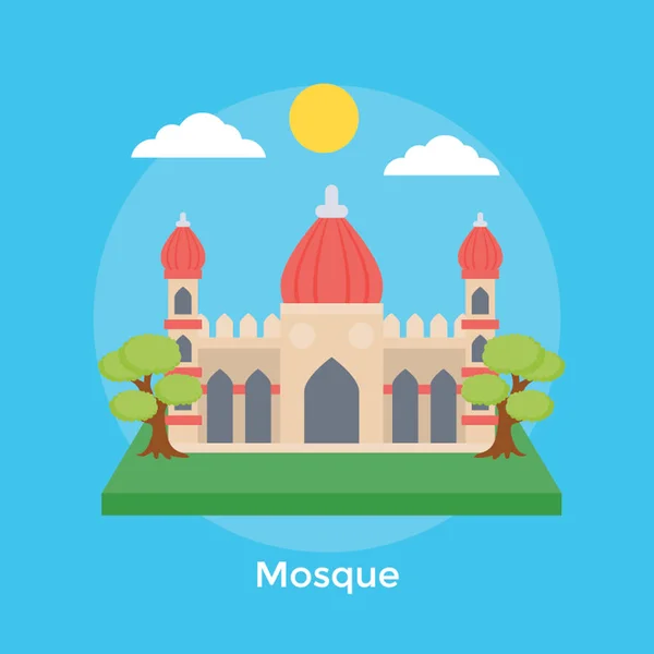 Religious Building Mosque Flat Icon — Stock Vector