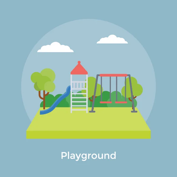 Playground Vector Icono Plano — Vector de stock