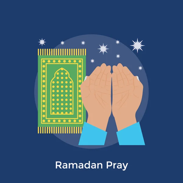 Ramadan Bidt Platte Pictogram — Stockvector