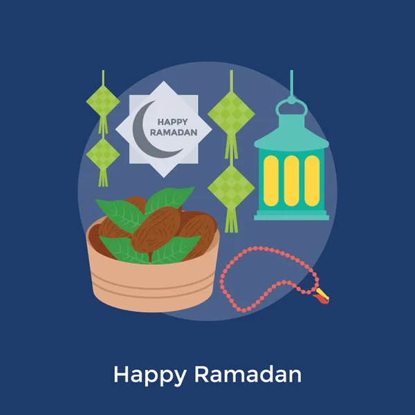 Ramadan Kareem Ontwerp Platte Pictogram — Stockvector