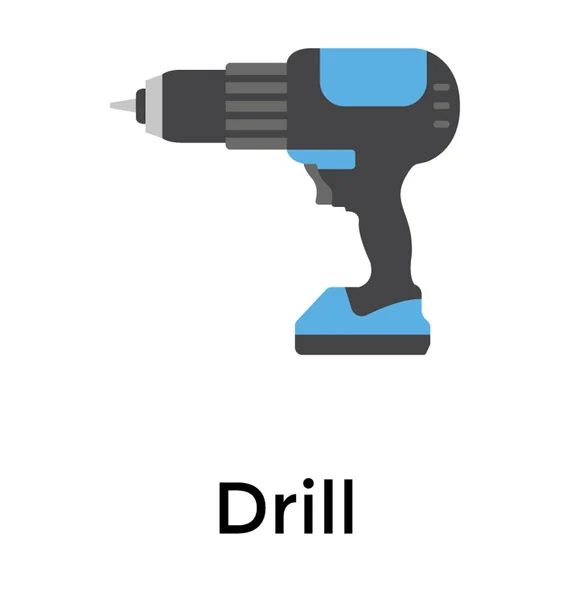 Macht Muur Boren Machine Platte Pictogram — Stockvector