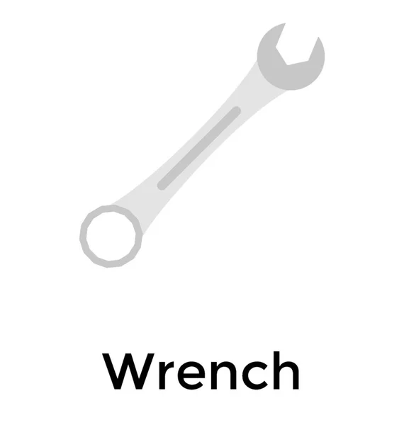 Wrench Tool Flat Icon — Stock Vector