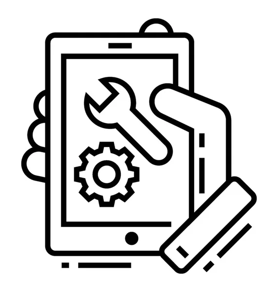 Icono Línea Configuración Smartphone — Vector de stock