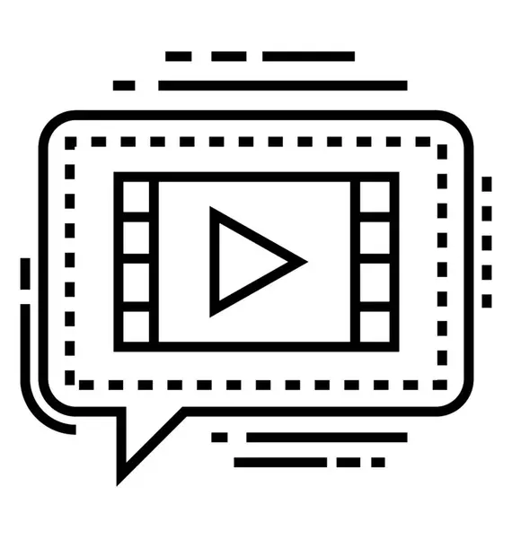 Videoclip Zeilensymbol Einer Videobotschaft — Stockvektor
