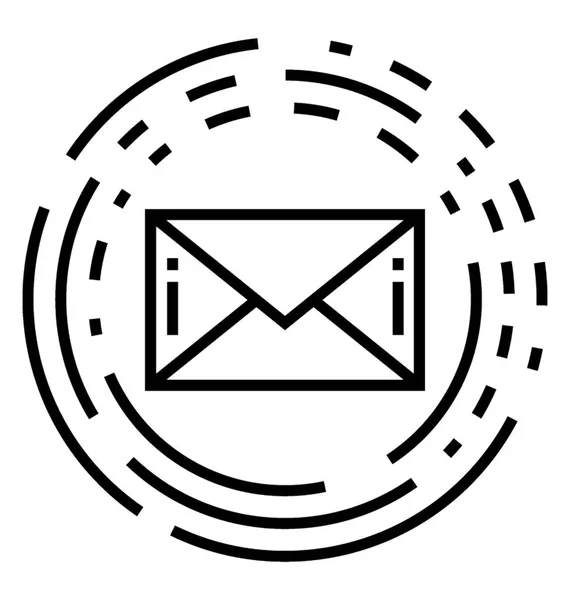 Mail Bericht Lijn Pictogram — Stockvector