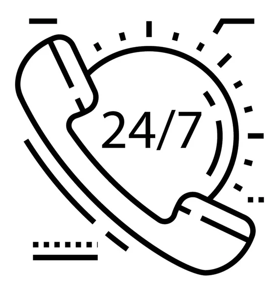 24H Service Csr Line Icon — Stock Vector