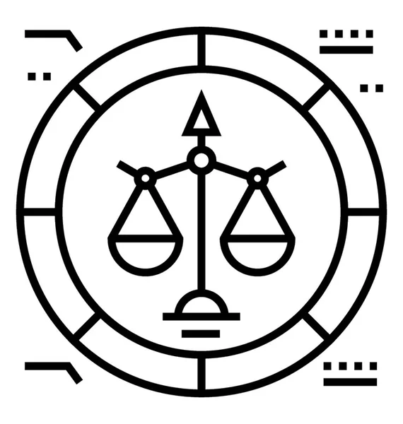 Icono Línea Escala Justicia — Archivo Imágenes Vectoriales