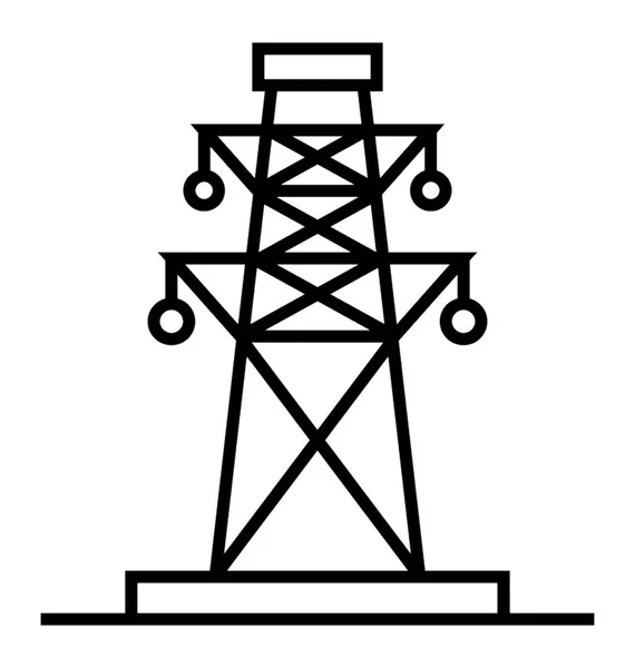 Icona Della Linea Torre Elettrica — Vettoriale Stock